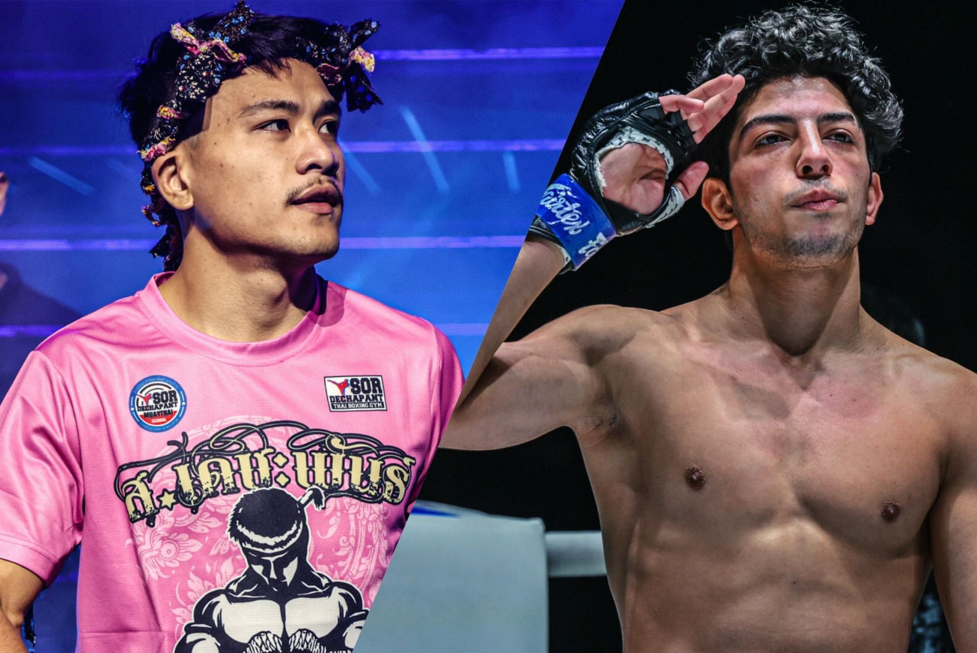 (From left) Jaosuayai Mor Krungthepthonburi and Akif Guluzada. Images: ONE Championship