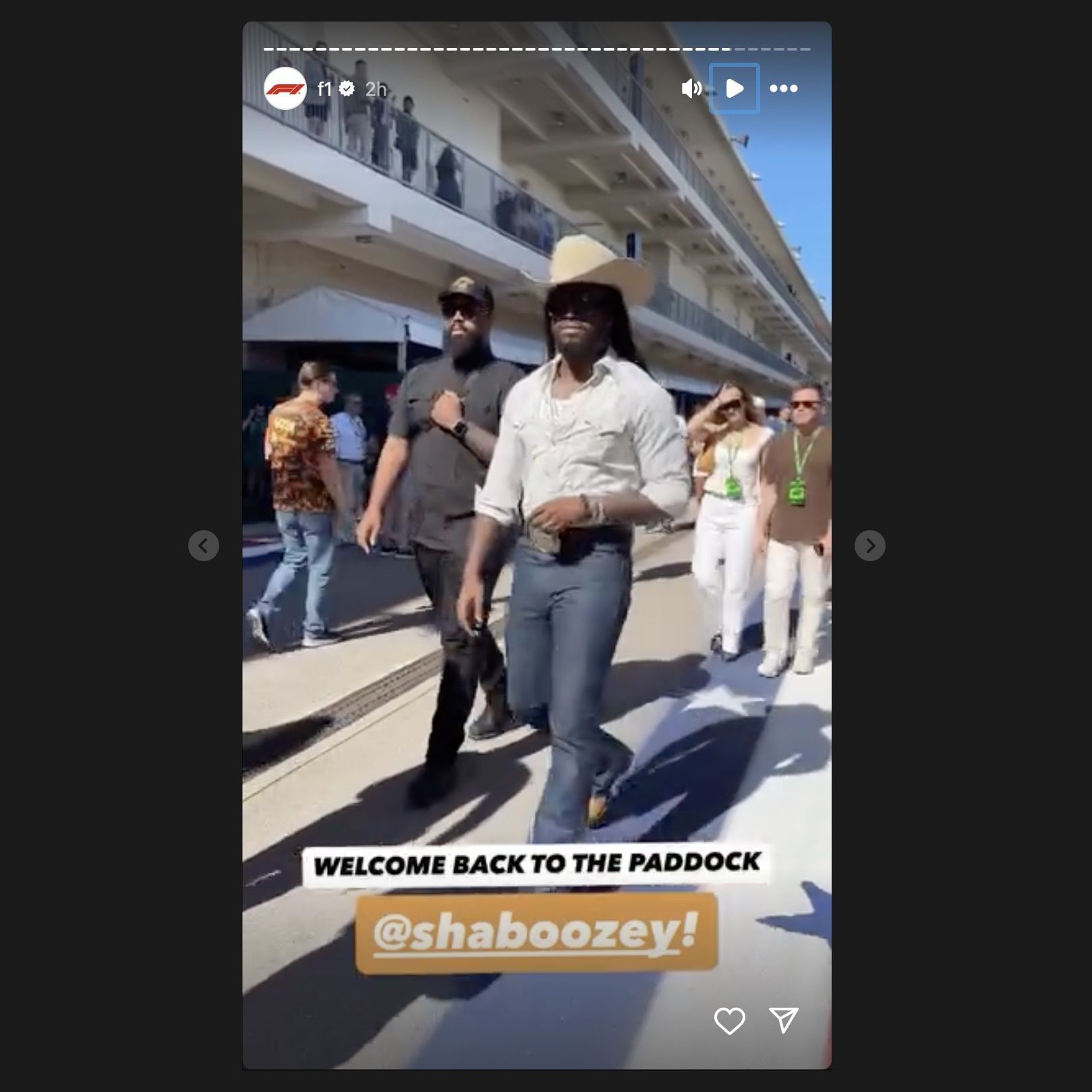 Screen grab from F1&#039;s Instagram story [via Instagram/@f1]