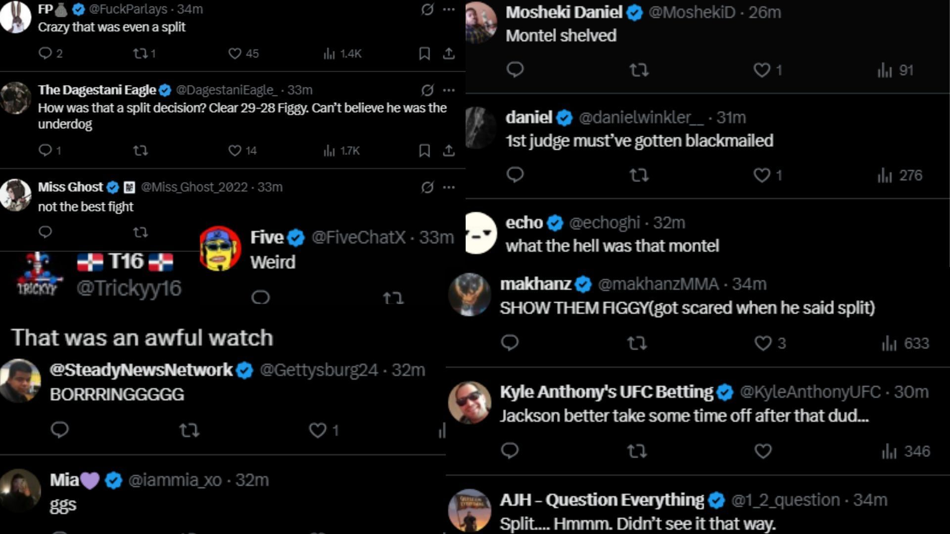 Fan comments. [Screenshots courtesy: @ufc on X]