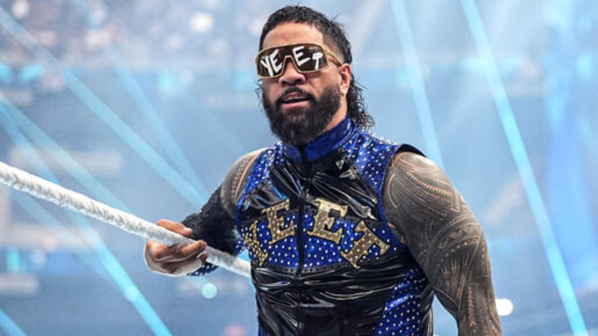 Jey Uso making his entrance [Image Credits: WWE.com]