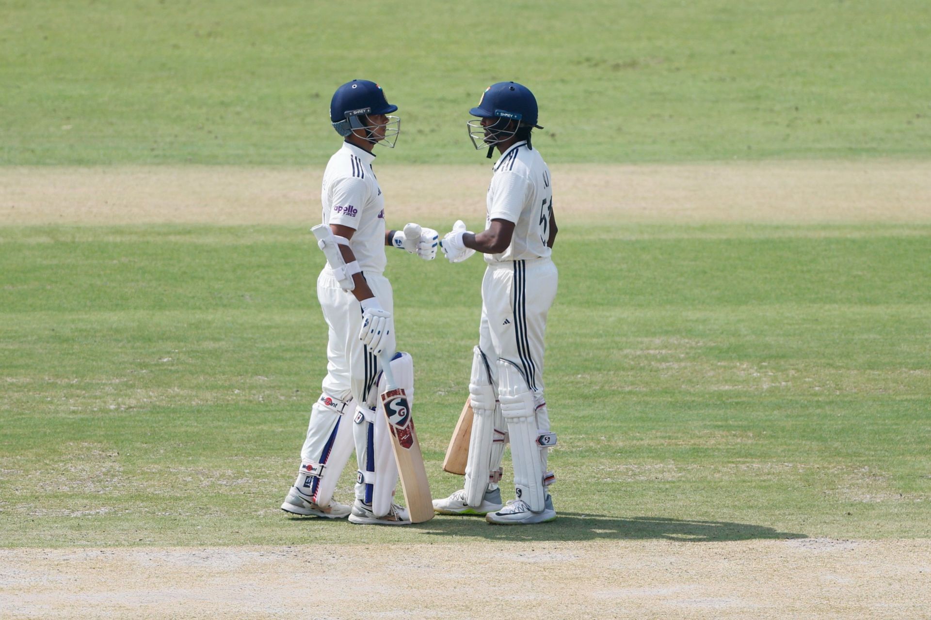 Yashasvi Jaiswal (left) and Sai Sudharsan stitched together a 193-run second-wicket partnership. [P/C: BCCI/X]