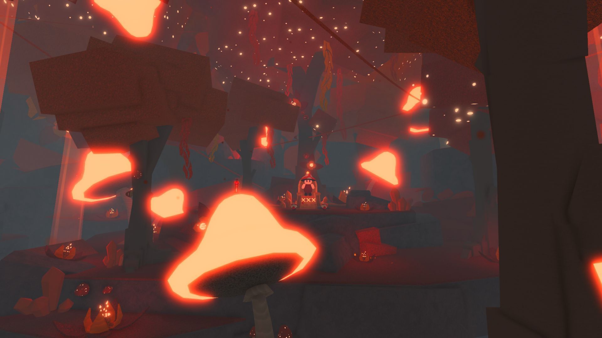 Crimson Fish can be found at the Crimson Cavern (Image via Roblox)