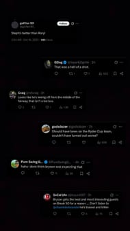 A screenshot taken from Fan Reactions from NUCLR Golf post on X