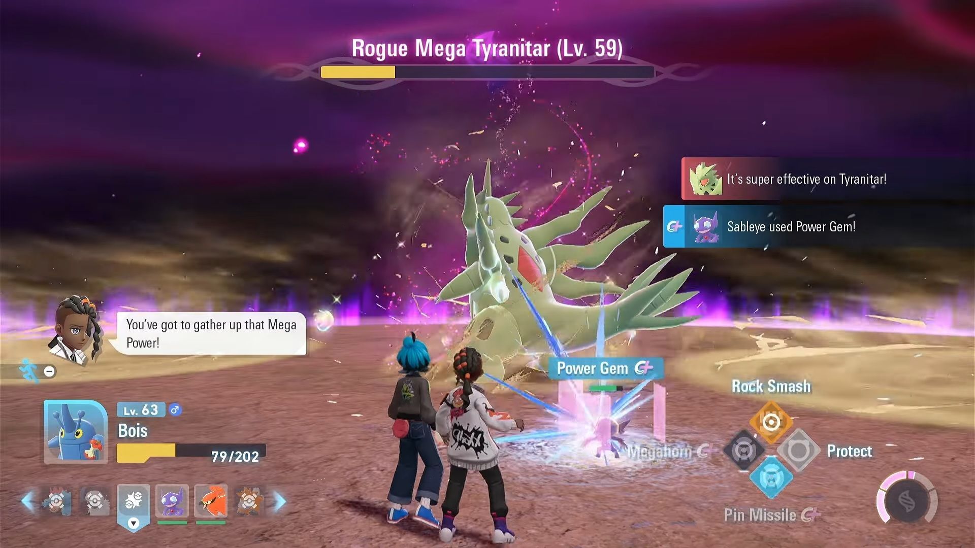 Duel with Rogue Mega Tyranitar in Pokemon Legends Z-A (Image via TPC || YouTube@/WoW Quests)