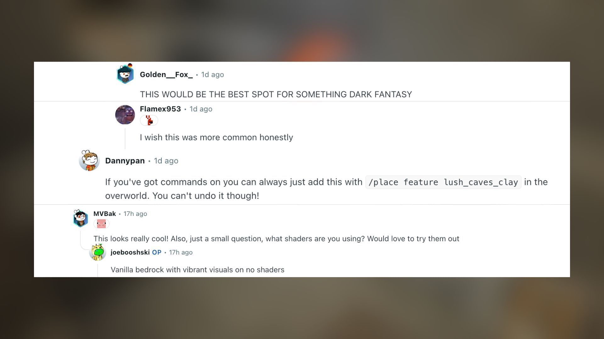 Redditors react to the lush cave location in the game (Image via Reddit)