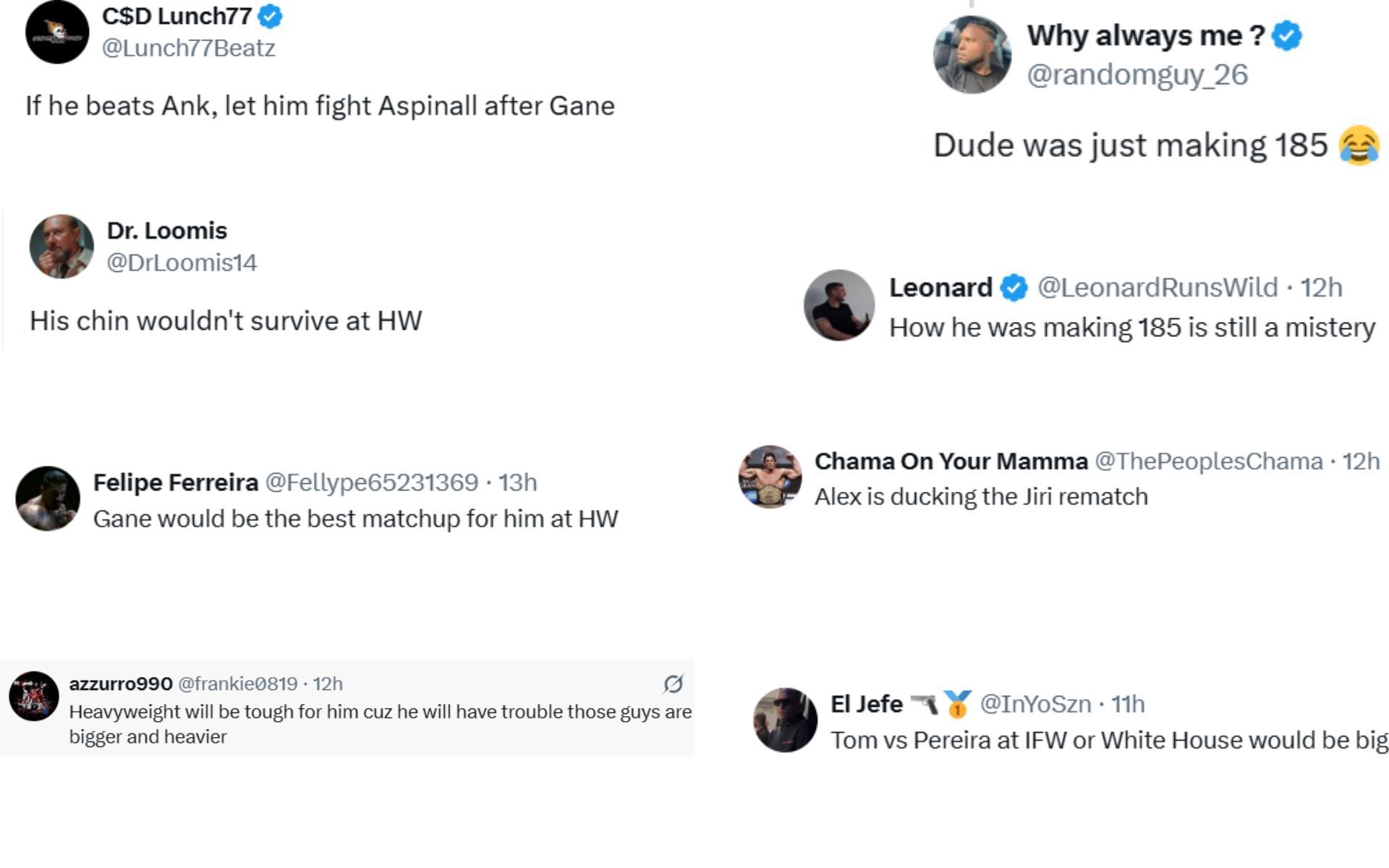 Fan reactions [Screenshots courtesy: @MMAJunkie on X]