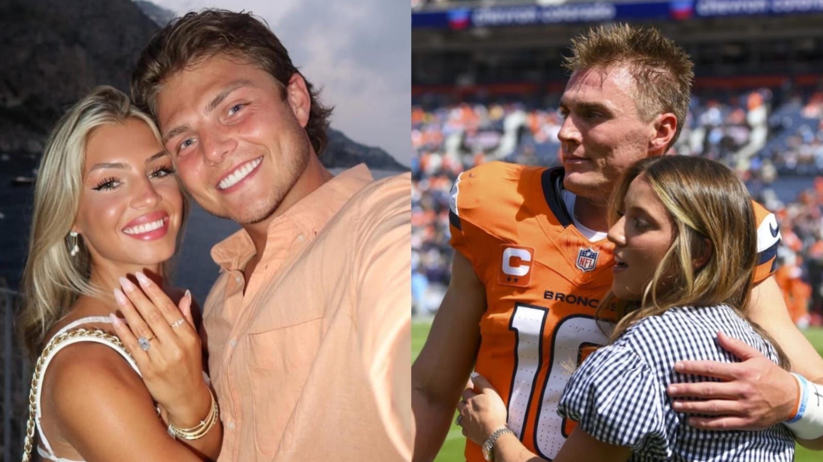 Zach Wilson and Nicolette (L) Image credit: Instagram/@zachwilson, Bo and Izzy Nix (R) Image credit: Getty