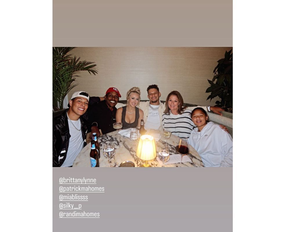 Patrick Mahomes and wife Brittany pose for rare family picture at dinner table after raising $1,500,000 from 6th &#039;15 and the Mahomies&#039; gala [IG/@jacksonmahomes]