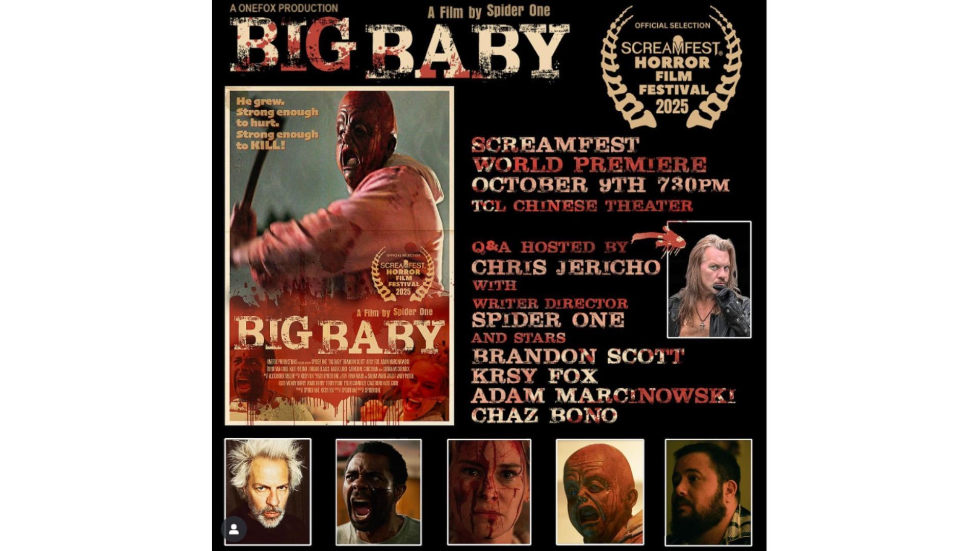 Poster for the world premiere of &quot;Big Baby&quot; [Image source: Instagram account of Screamfest Horror Film Festival]