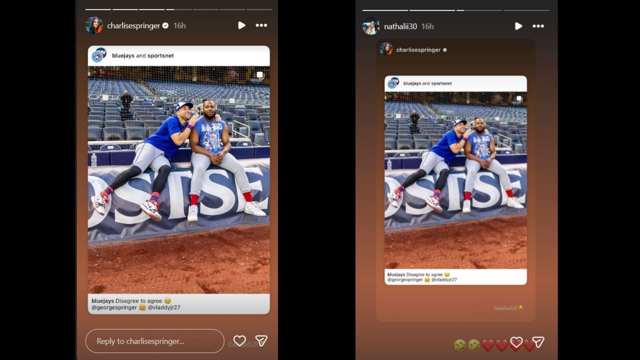 Screenshots of Charlise Springer and Nathalie&#039;s Instagram Stories (Images from - Instagram.com/@charlisespringer, Instagram.com/@nathalii30)