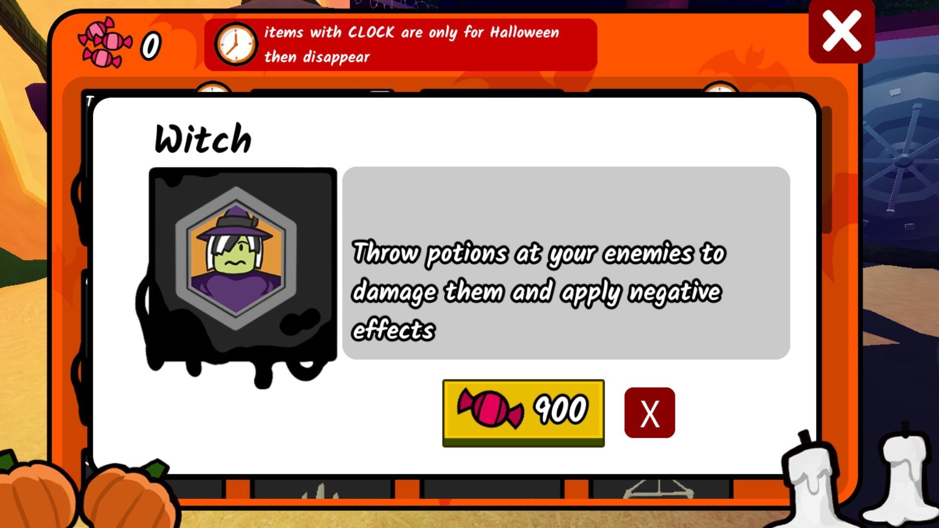 The Witch Class in the Halloween Shop (Image via Roblox)