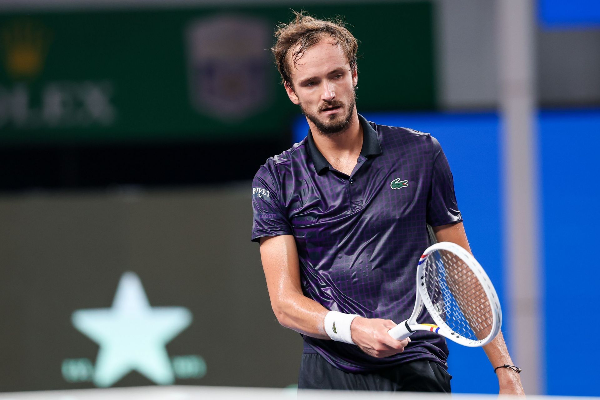 Daniil Medvedev during his fourth-round match against Learner Tien at the 2025 Shanghai Masters (Source: Getty)