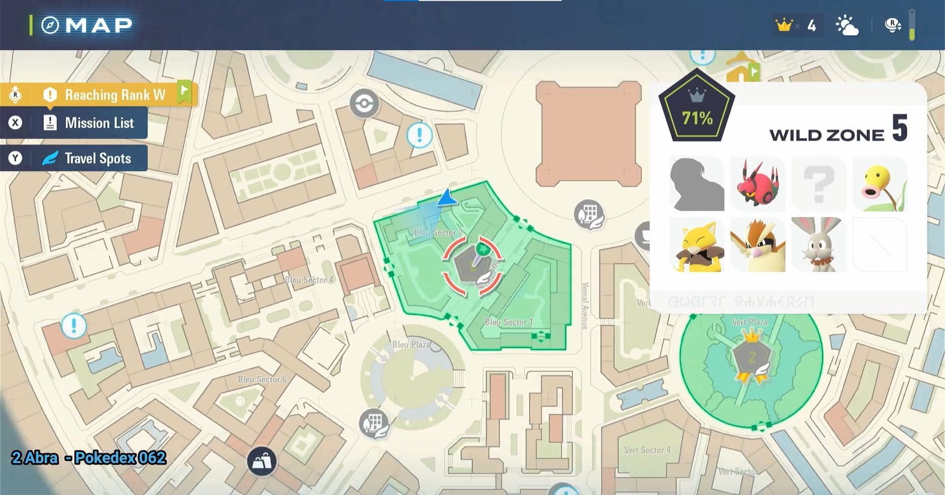 Abra Spawn location in Legends: Z-A (Image via The Pokemon Company)