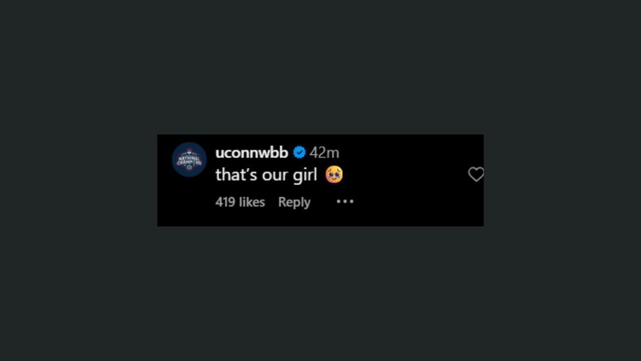 UConn Huskies IG comments on Paige Bueckers&#039; All-WNBA selection. (Credits: @dallaswings/IG)