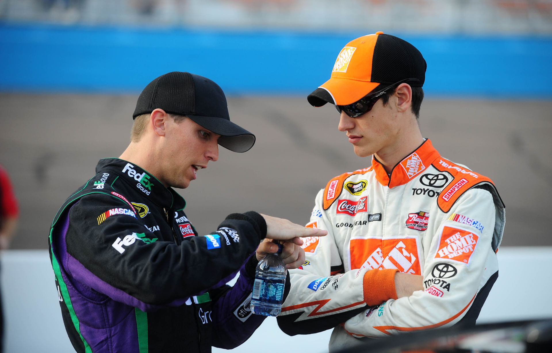 Denny Hamlin and Joey Logano during the 2009 NASCAR season - Source: Imagn