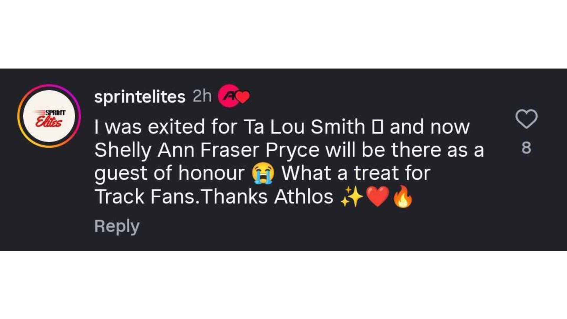 Screenshot of the comment (Image via: @athlos on IG)
