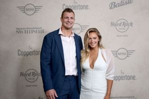 Rob Gronkowski and Camille Kostek turn heads at Ocean Drive Magazine bash as supermodel celebrates her new cover