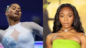 Normani shows off gymnastics and dance skills while attending Jordan Chiles and UCLA team’s training during UCLA visit