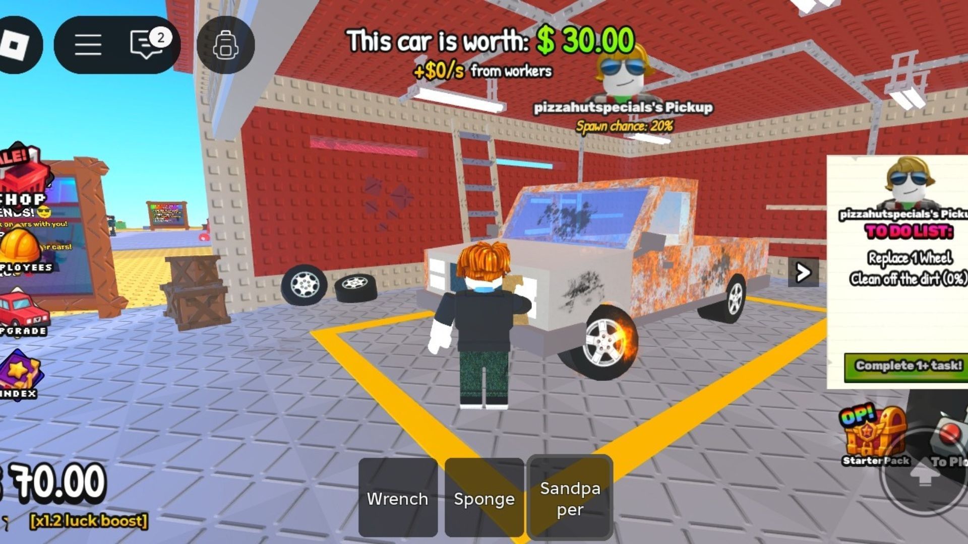 Repairing a Car (Image via Roblox)