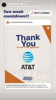 A screenshot of Jordan Spieth's Instagram story (via @jordanspieth)