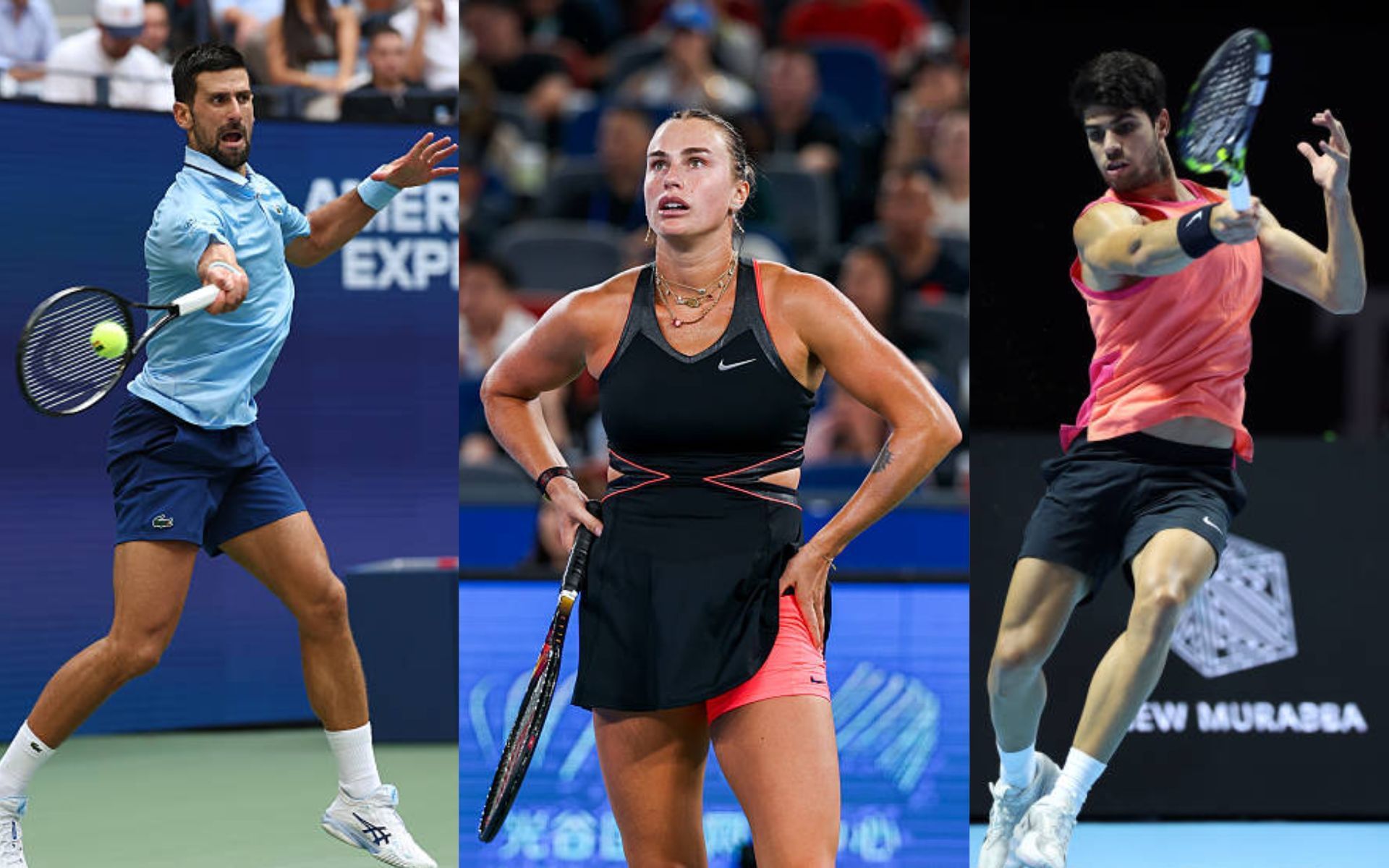 Novak Djokovic, Aryna Sabalenka, Carlos Alcaraz - Image Source: Getty 