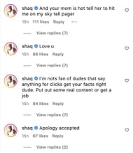Shaquille O'Neal (@Shaq) - Instagram comments