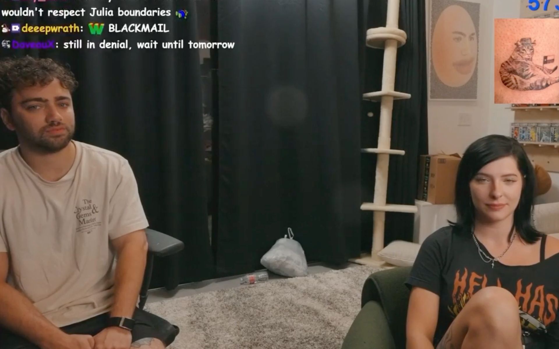 Video of Twitch streamer Juliakins saying she can &quot;ruin Mizkif