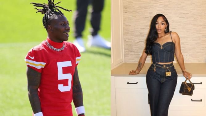 Hollywood Brown's wife Zoei goes on luxury shopping spree at Cartier and Chanel while "waiting on hubby to land" for Chiefs MNF