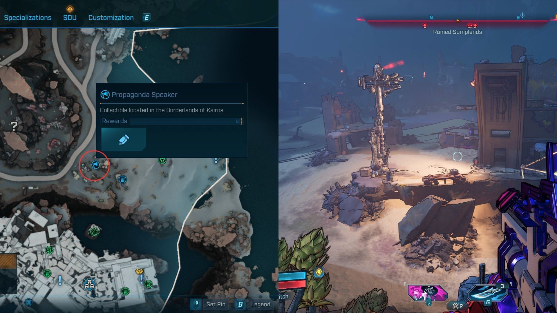 Ruined Sumplands Propaganda Speaker #2 location (Image via 2K)