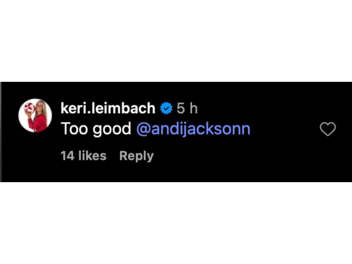 Leimbach&#039;s comment on Instagram