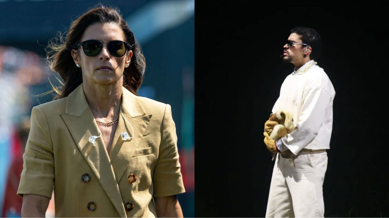 Danica Patrick (left) and Bad Bunny (right). Source: Getty Images