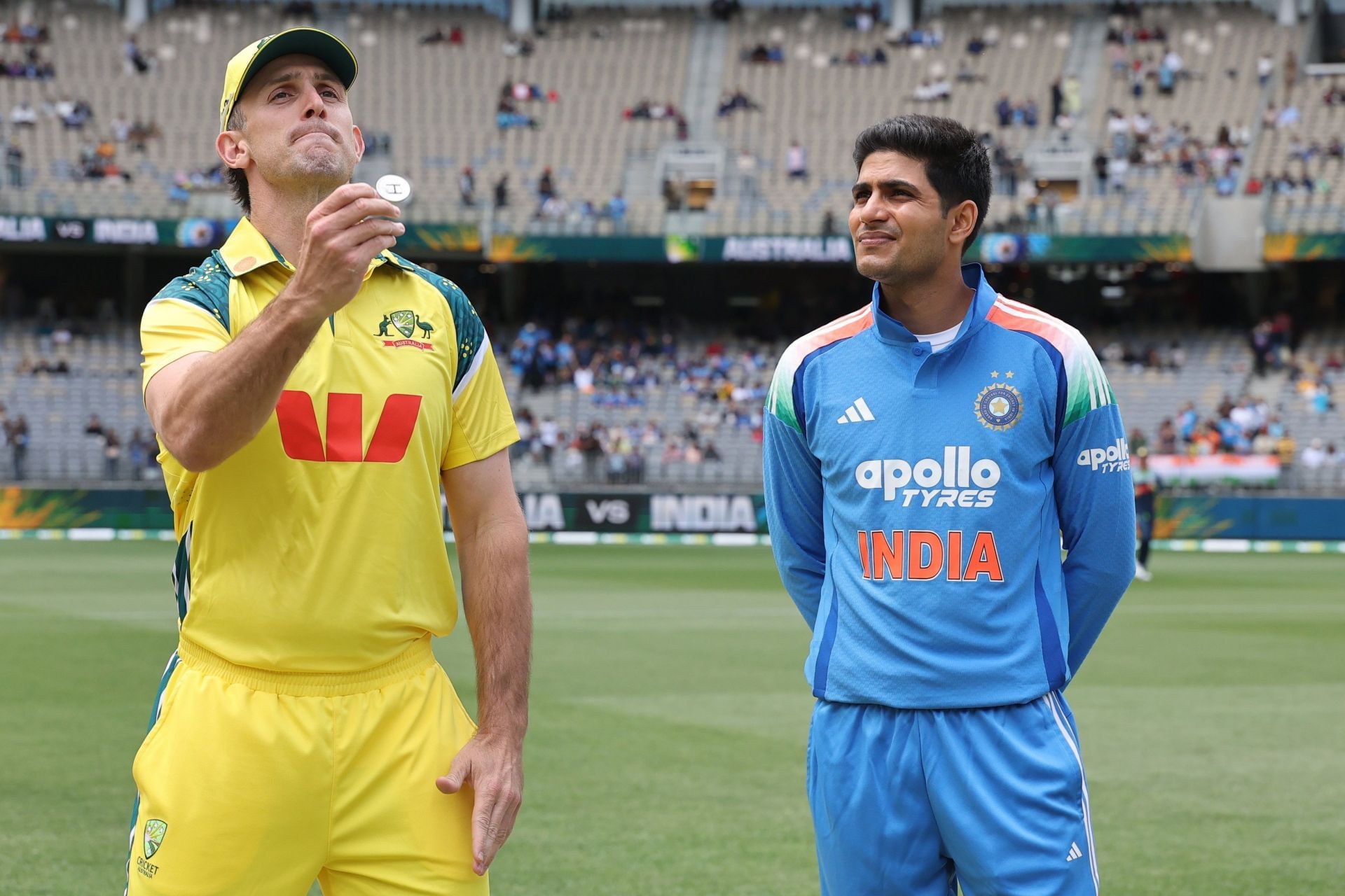 Shubman Gill (right) lost the toss in the first ODI against Australia. [P/C: BCCI/X]