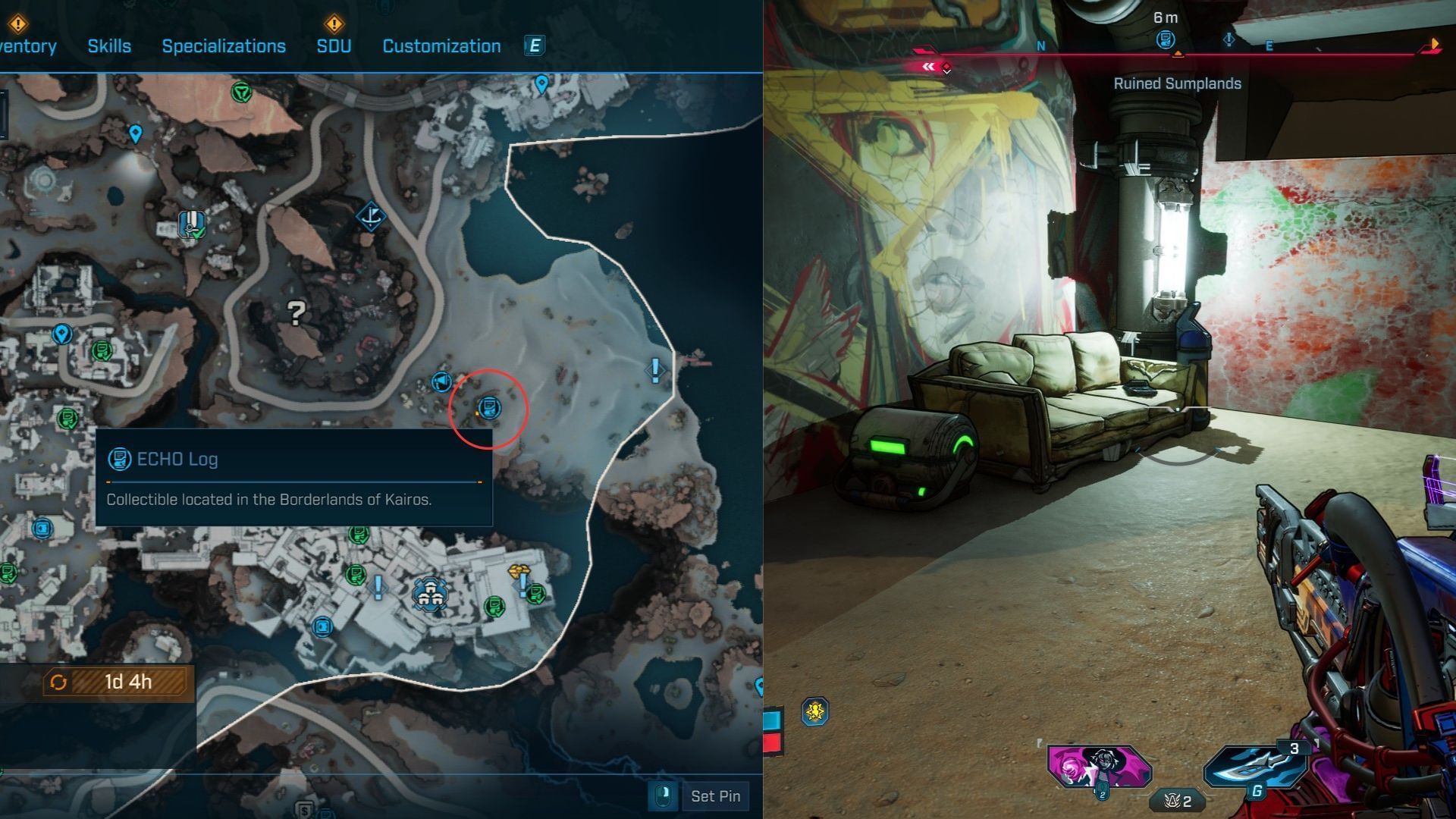 Ruined Sumplands ECHO Log #20 location in Borderlands 4 (Image via 2K)