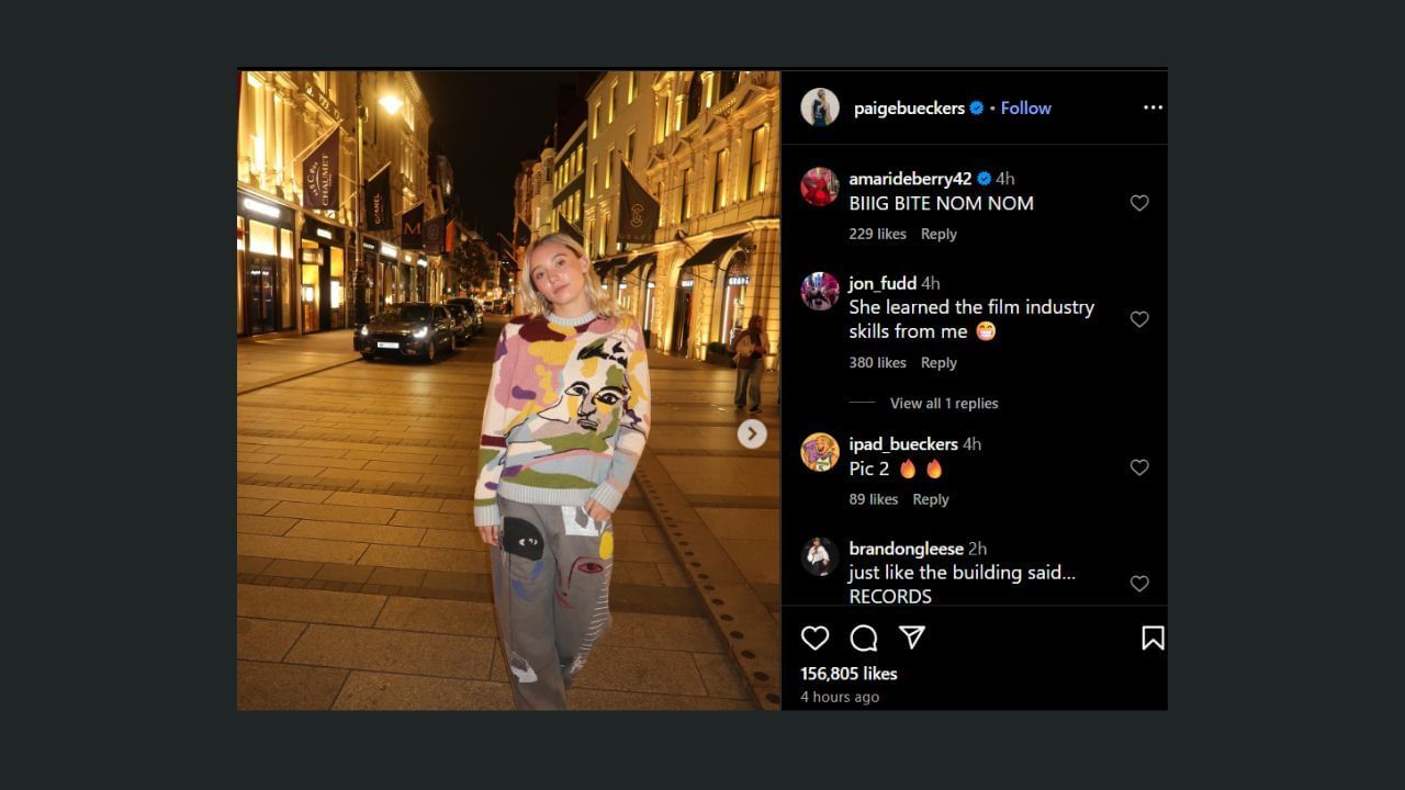 Jon Fudd comments on Paige Bueckers&#039; IG post. (Credits: @paigebueckers/IG)