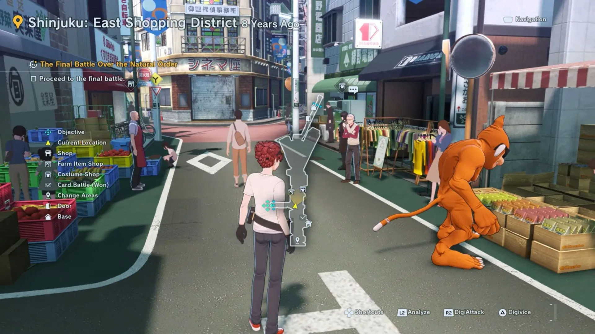Etemon 14 is busy overlooking some wares in the shopping district (Image via Bandai Namco Entertainment | Youtube: Ventus SGN)