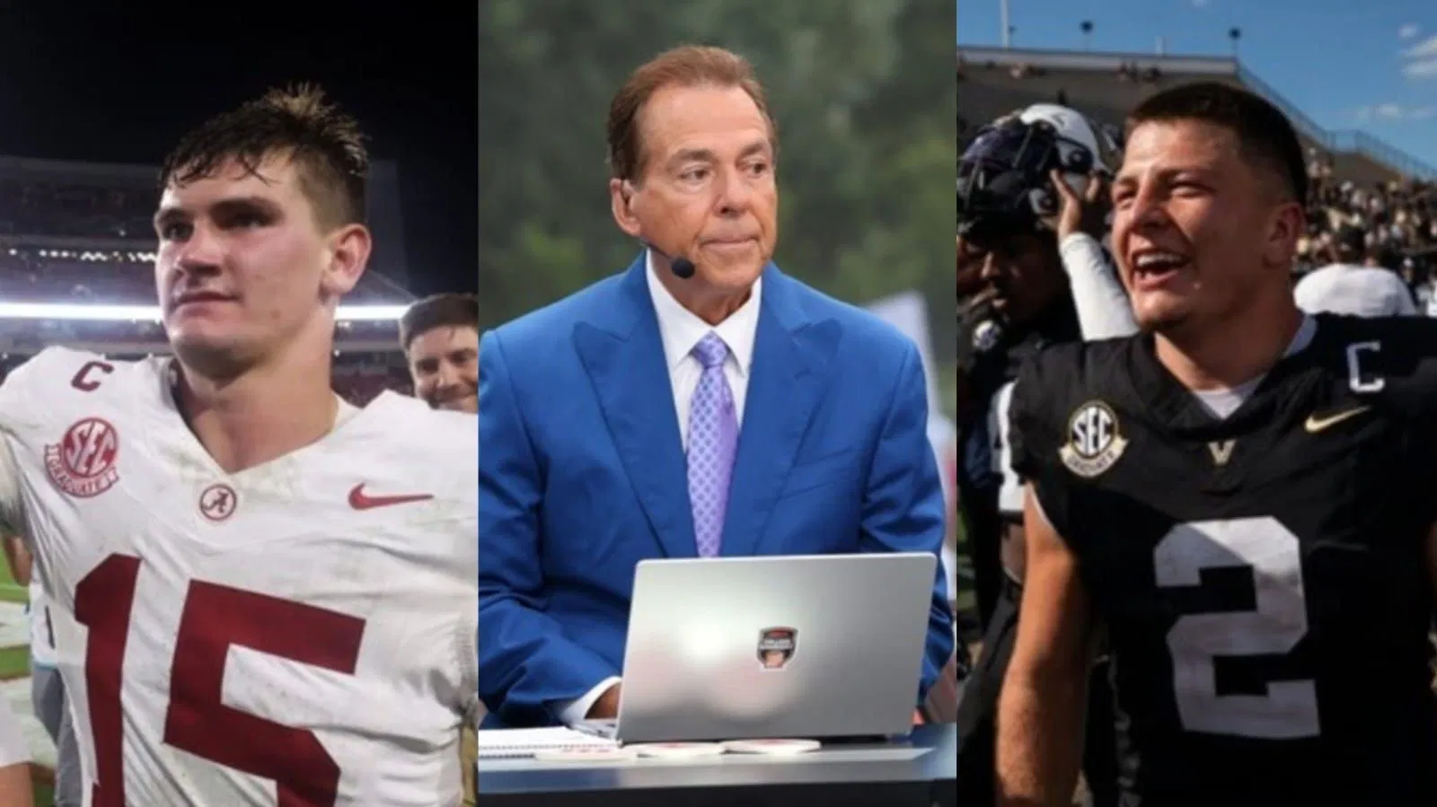 Ty Simpson (L) Nick Saban (M) Diego Pavia (R) Image credit: IMAGN 
