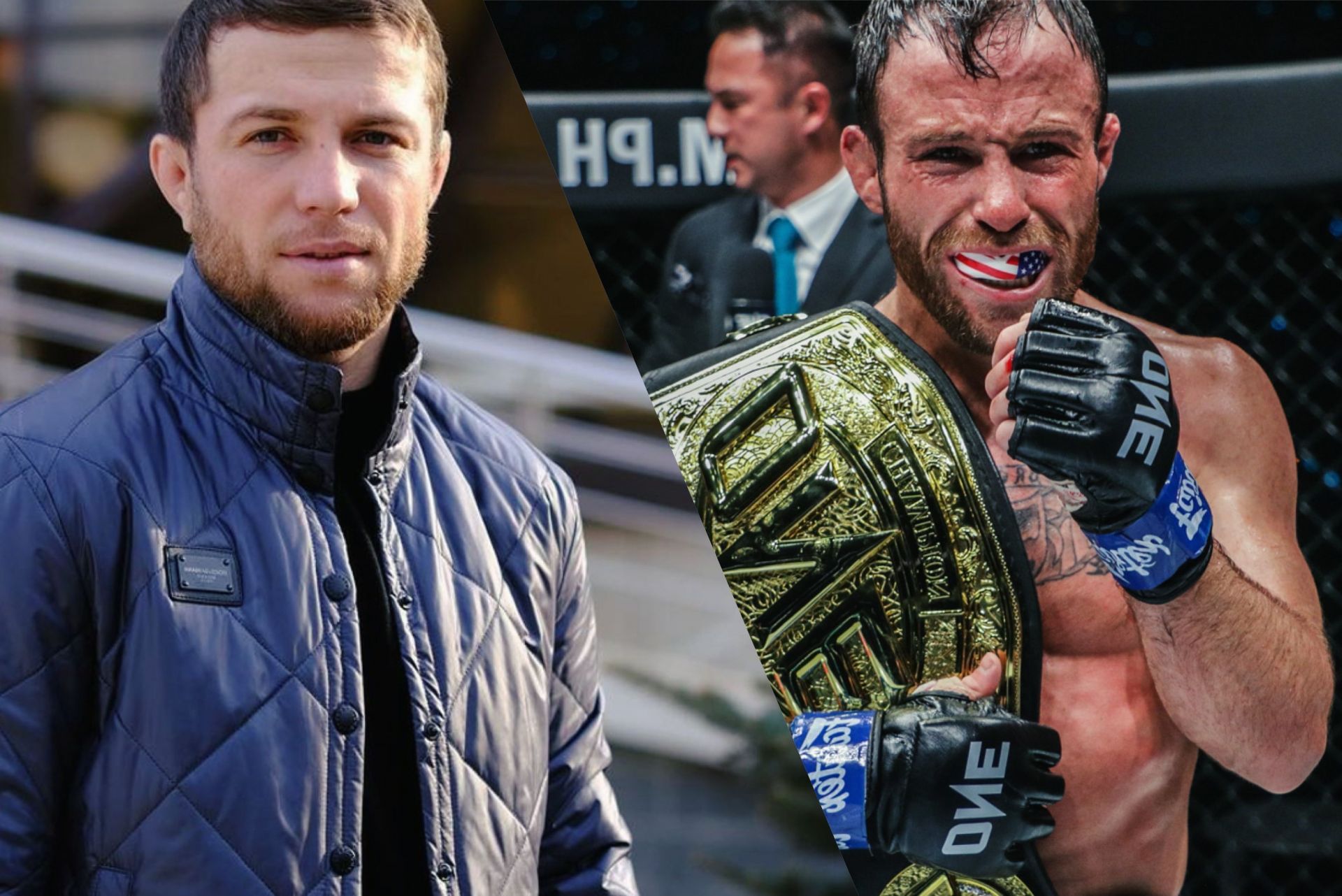 (From left) Mansur Malachiev and Jarred Brooks. Images: ONE Championship