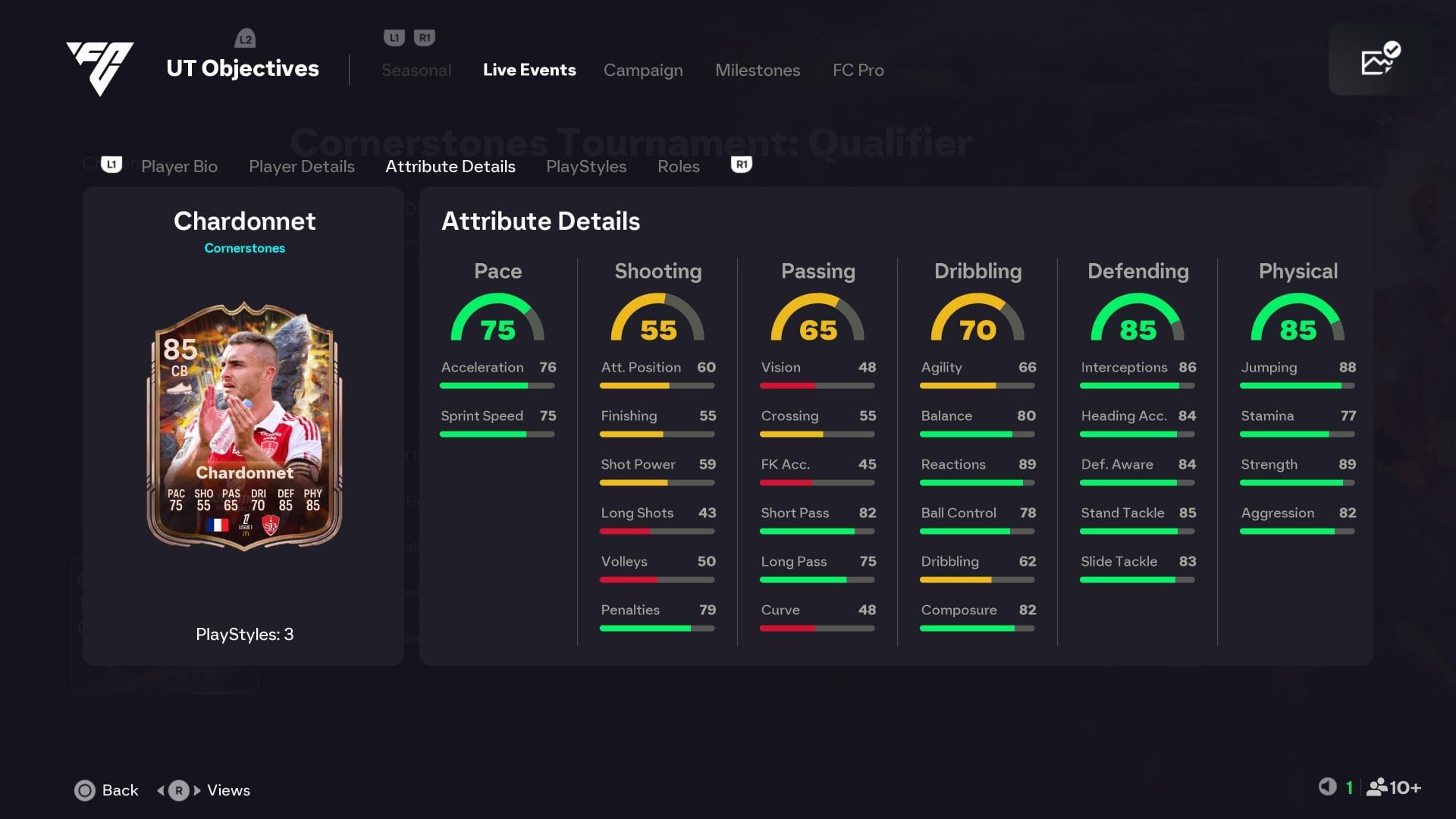 The stats (Image via EA Sports)