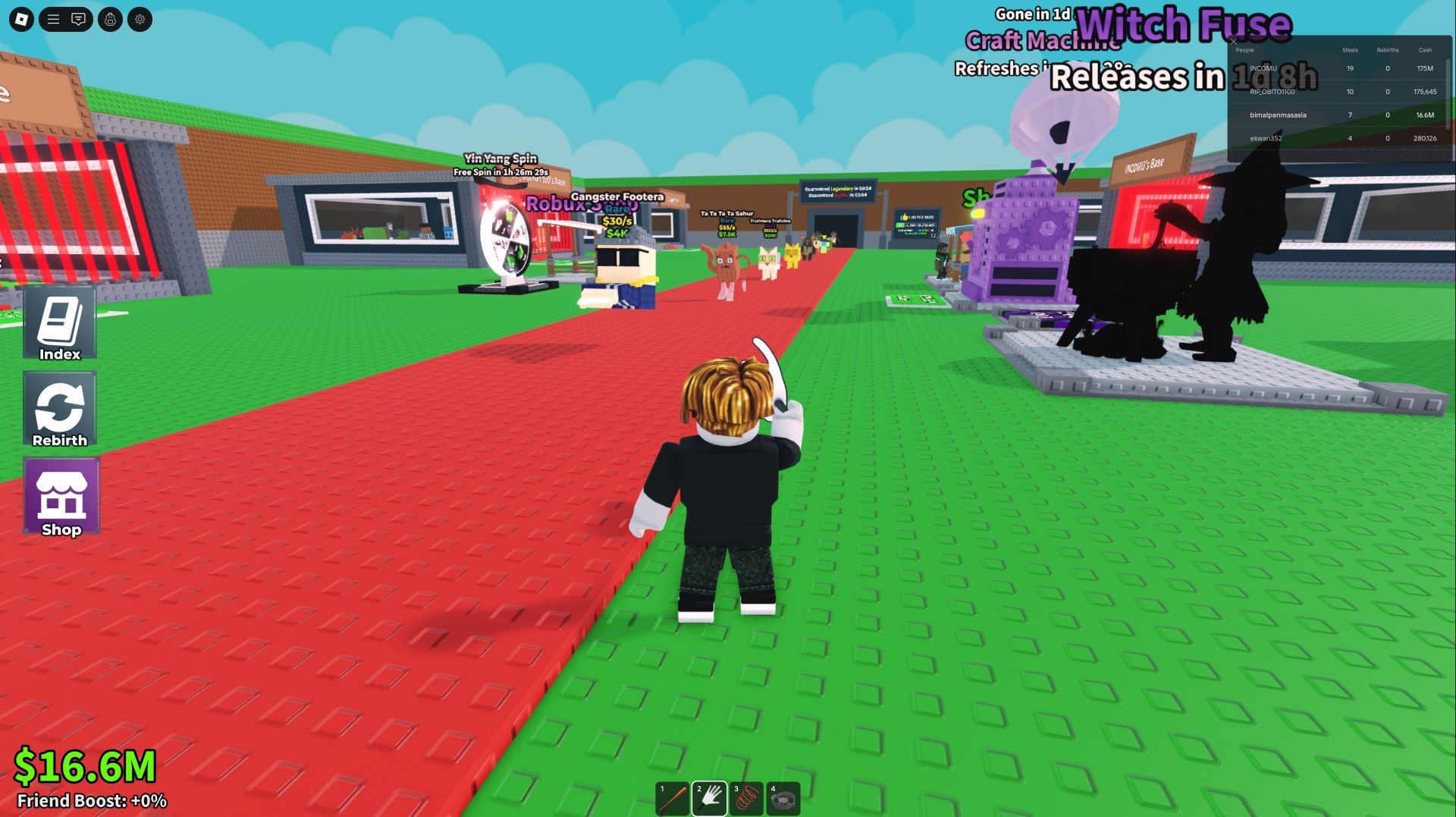 Steal a Brainrot features several characters walking the red carpet (image via Roblox).