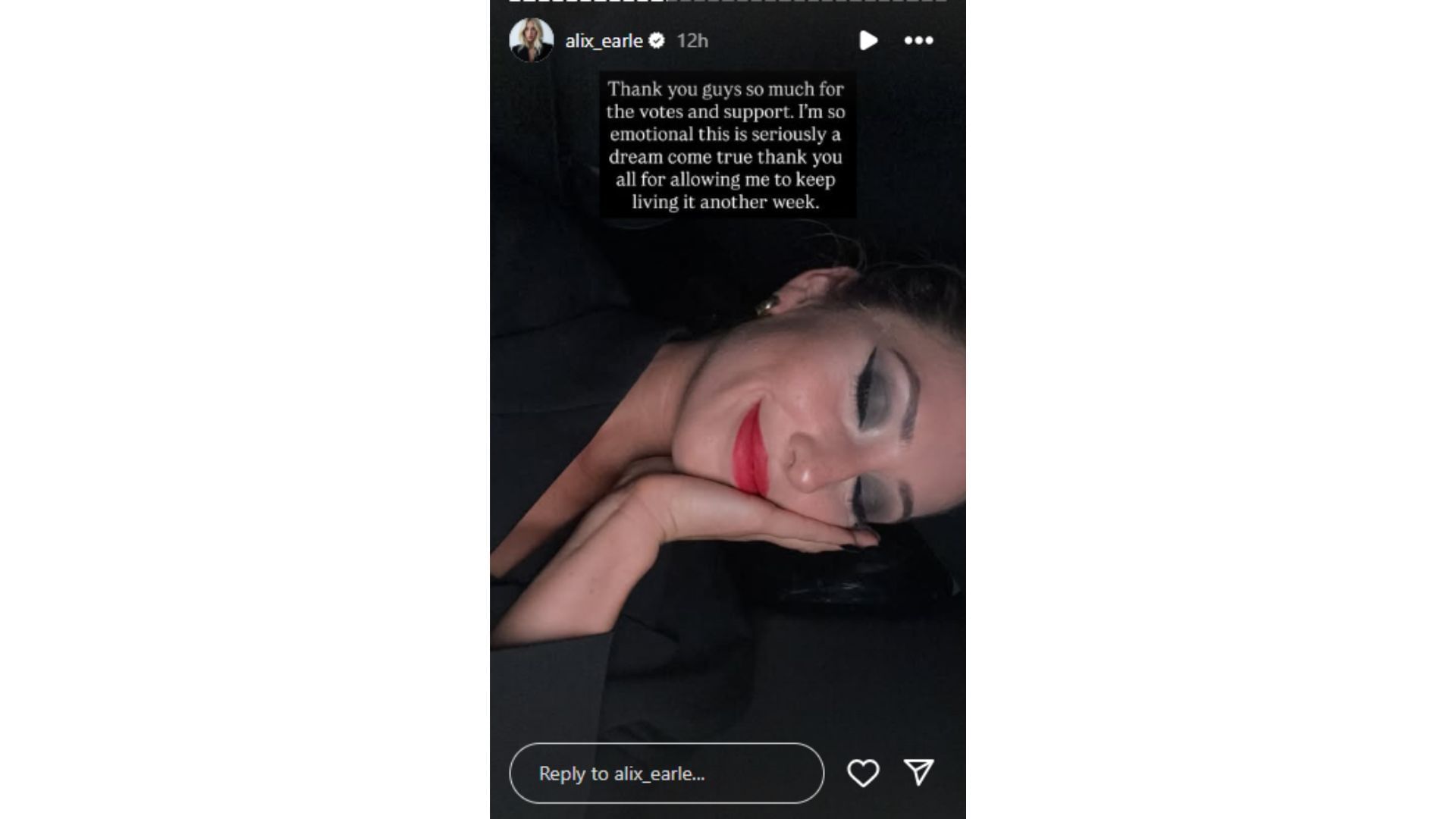 Alix Earle shared an emotional post after her performance on &quot;Dancing with the Stars.&quot; (Photo via Alix Earle&#039;s Instagram Story)