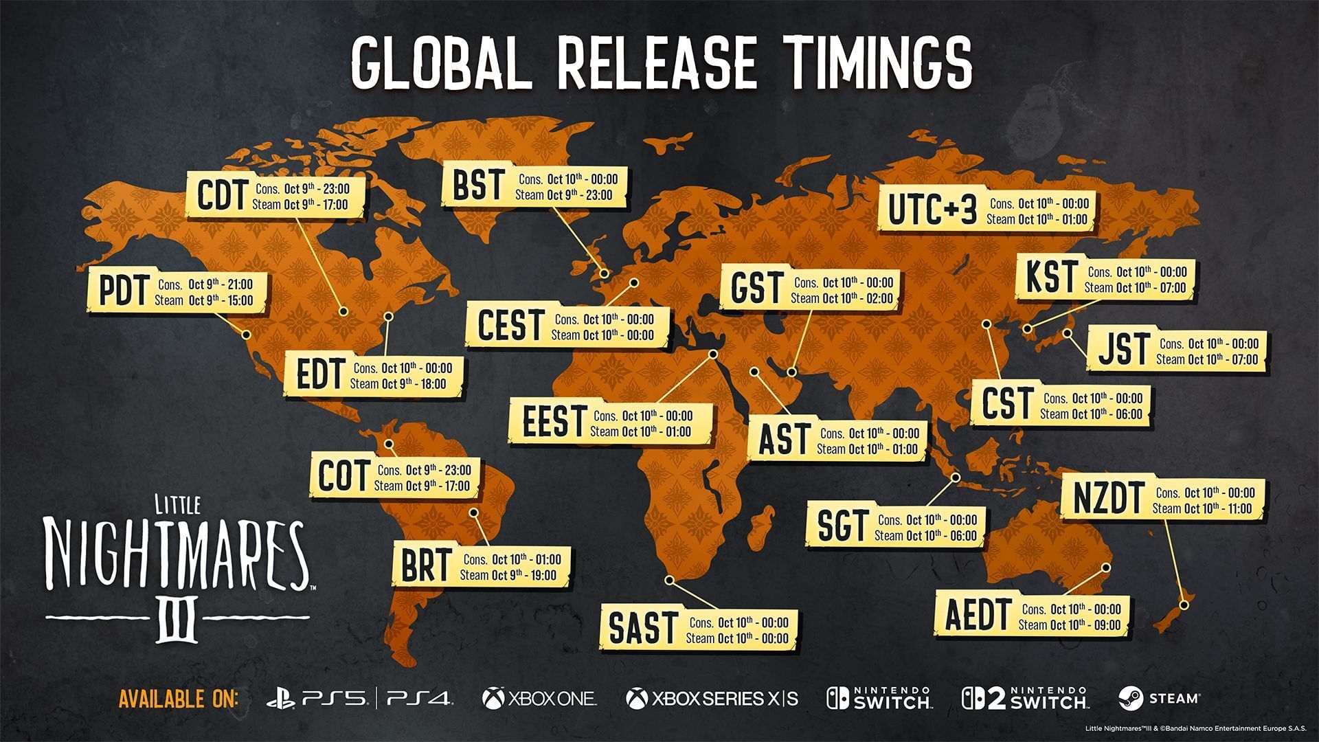 Little Nightmares 3 release time for various regions (Image via Ubisoft)