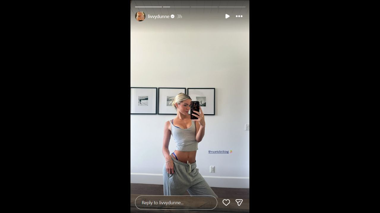 Screenshot of Olivia Dunne&#039;s Instagram Story (Images from - Instagram.com/@livvydunne IG Stories)