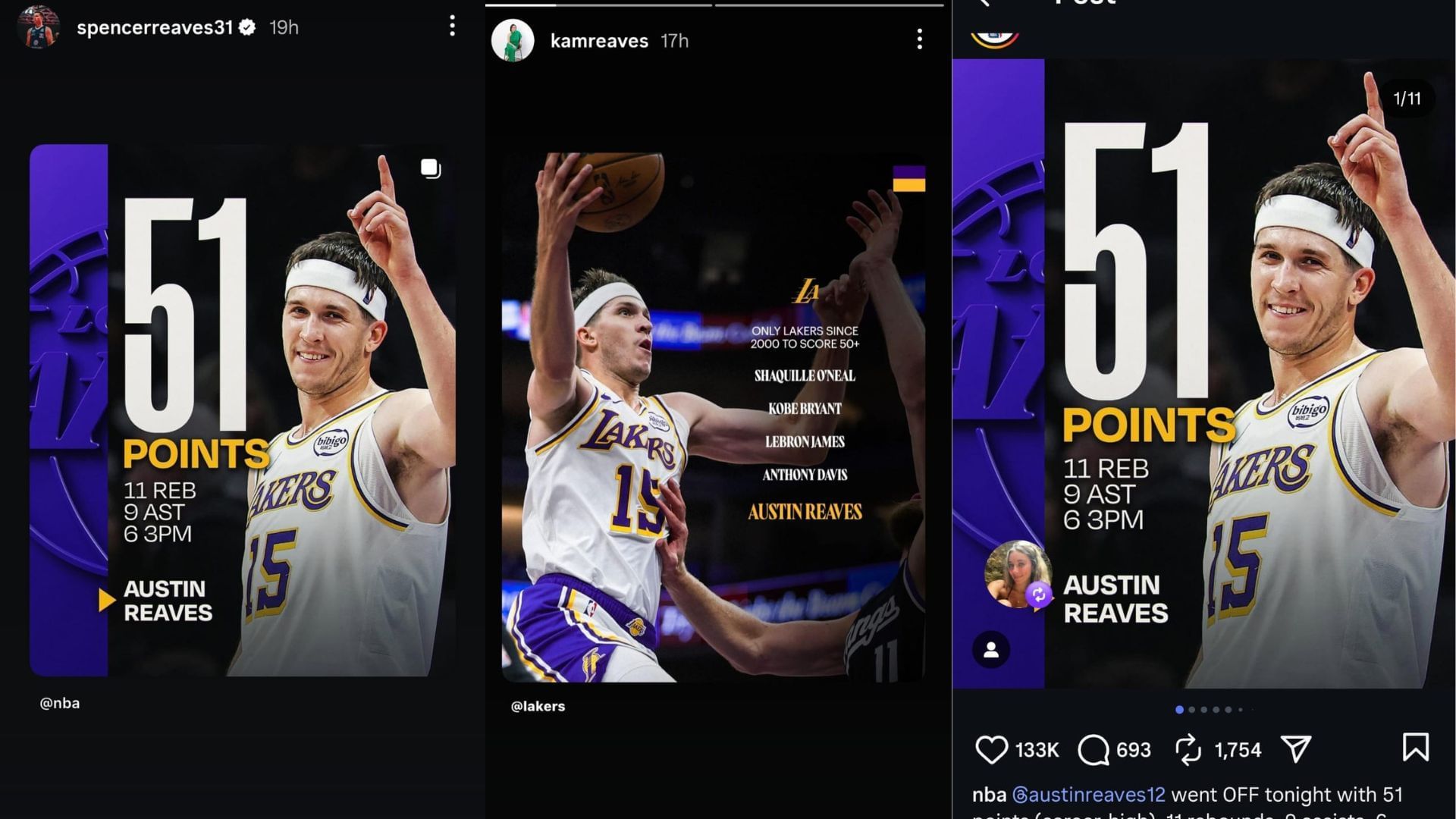 Reaves&#039; family reacts to his career-high night