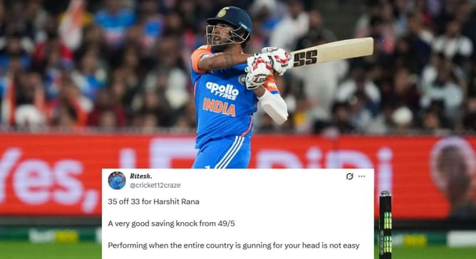 “Performing when the entire country is gunning for your head is not easy” – Fans react to Harshit Rana's fighting 35 in AUS vs IND 2025 2nd T20I