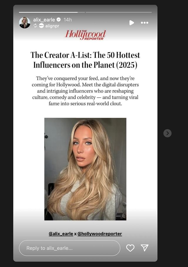 Braxton Berrios' GF Alix Earle makes it into 'Hottest Influencers' list of 2025 1 month after DWTS debut/@alix_earle