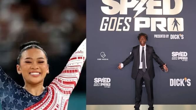 'What the heck is this?' - Suni Lee left giggling as IShowSpeed tries to impress the gymnast with gymnastics flips and floor routine