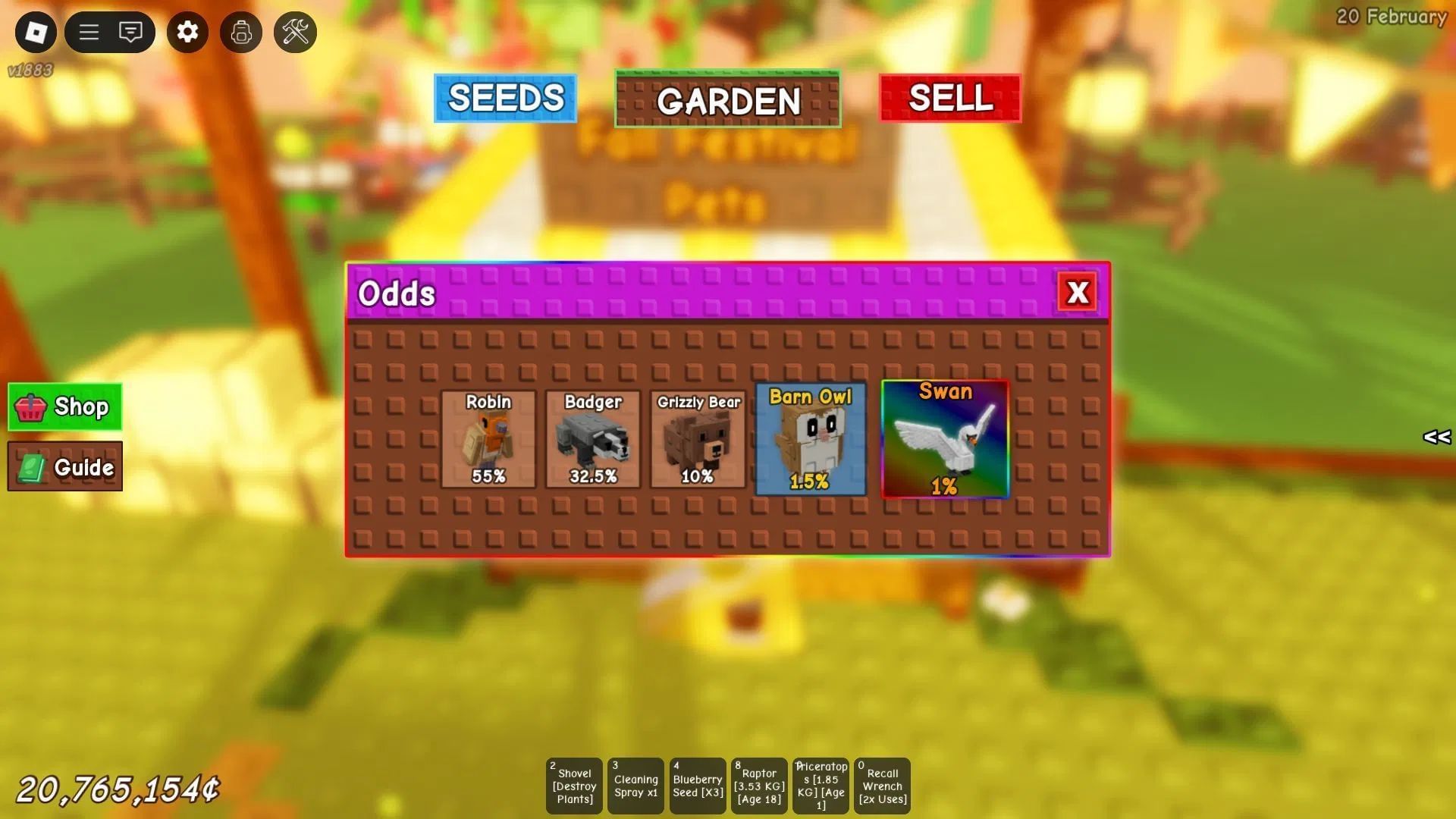 The Black Swan was a secret Pet variant in the Fall Egg (Image via Roblox)