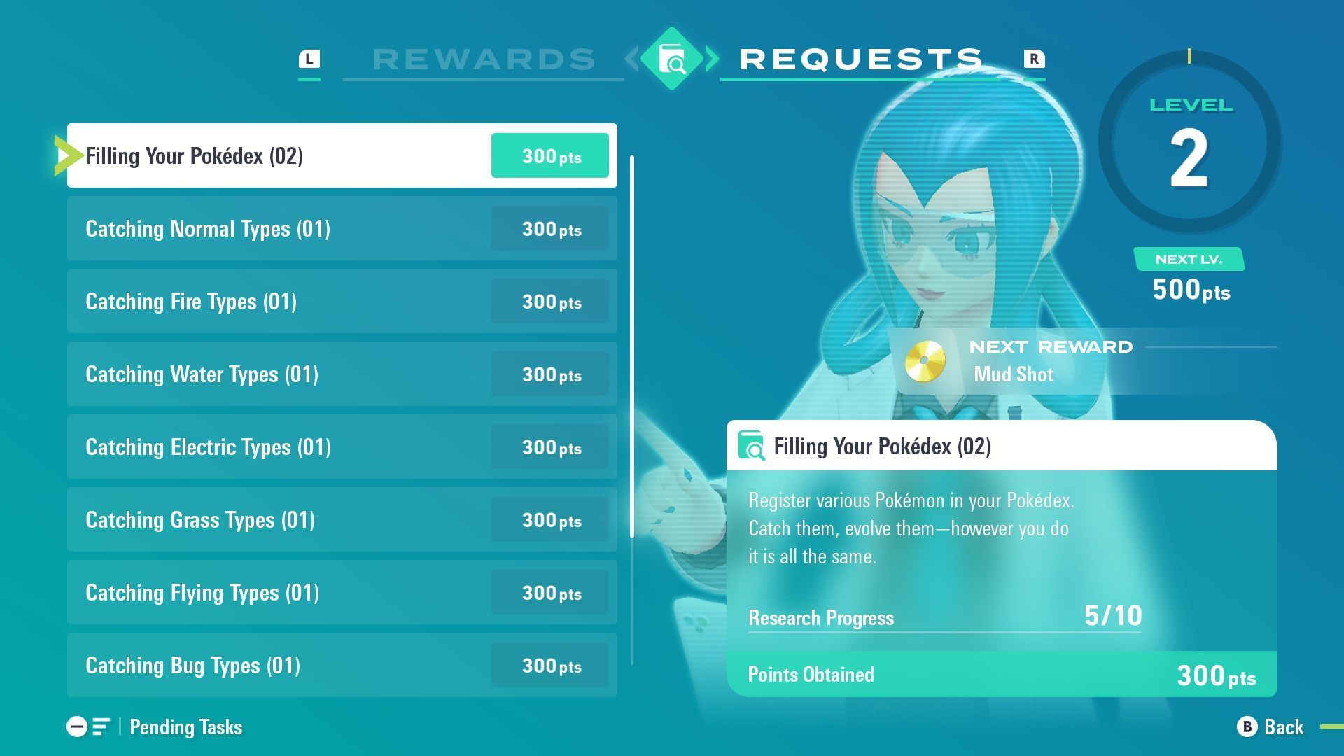 Various tasks that will be provided to you in Mable&rsquo;s Research (Image via The Pokemon Company)