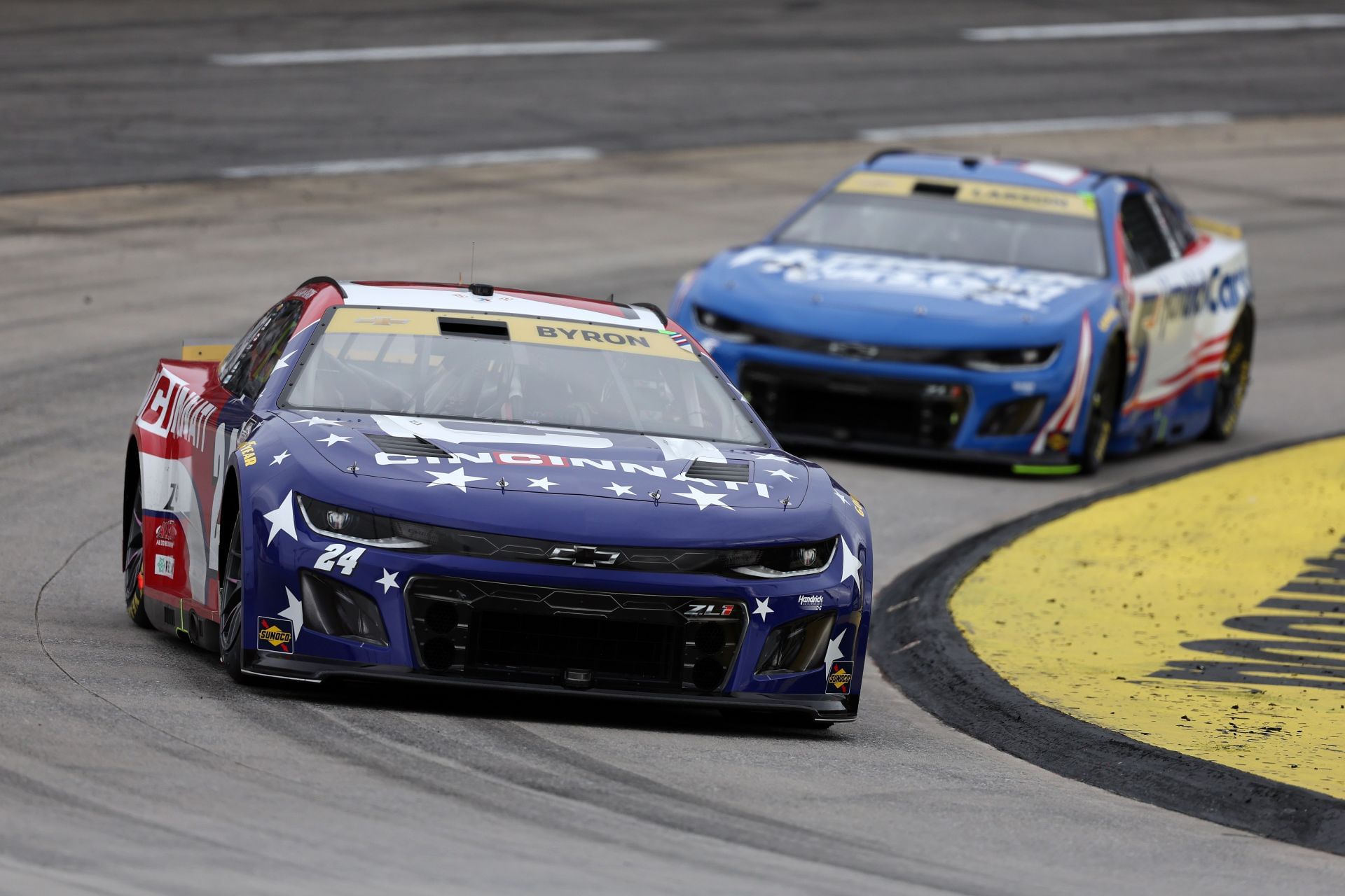 William Byron (#24) and Kyle Larson (#5) - NASCAR Cup Series Xfinity 500 - Source: Getty