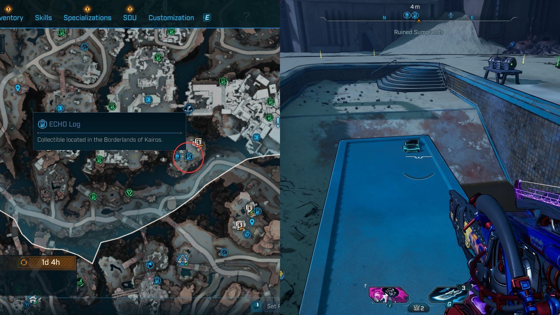Ruined Sumplands ECHO Log #21 location in Borderlands 4 (Image via 2K)